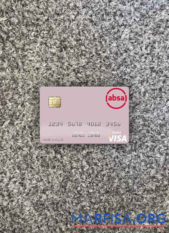 Realistic South Africa Absa Group Limited visa debit card photolook front template